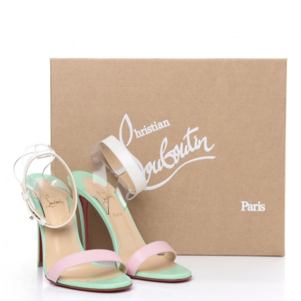 Christian Louboutin Pastel Green and Pink Heels